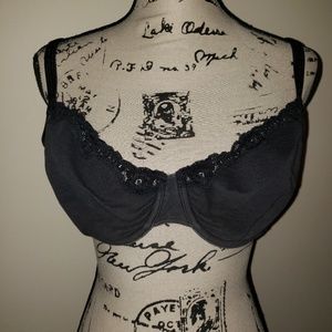 Cacique Black Underwire No Padding Bra w/ Lace